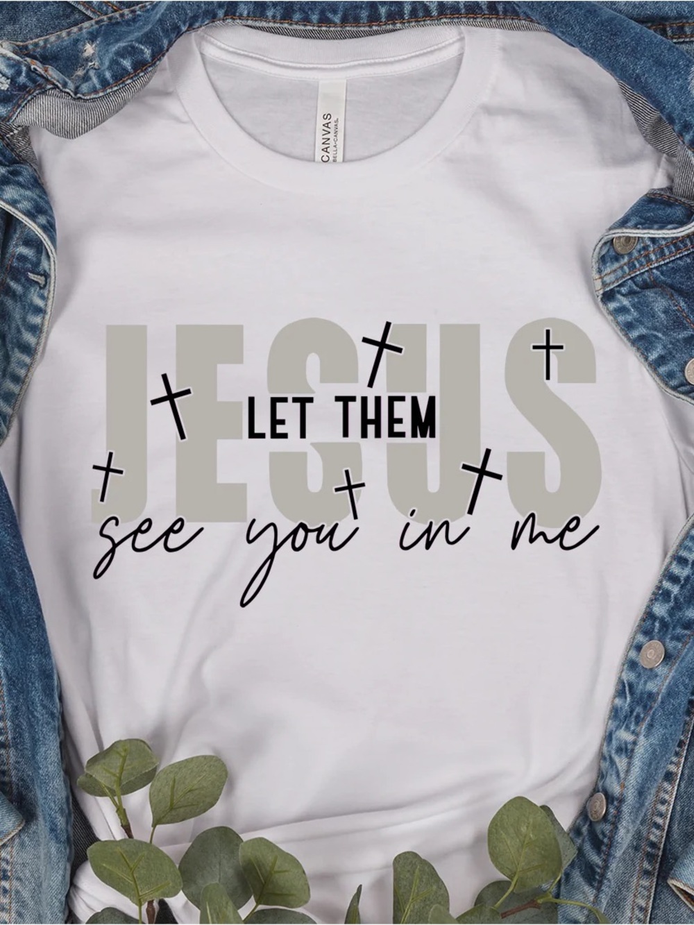White Graphic Tee - 'Let Them See You in Me'